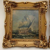 Картины маленькие винтажные 2 шт. (A385)