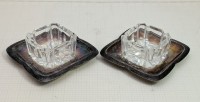 Старинные индивидуальные хрустальные солонки 2 шт. (B072)