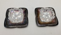 Старинные индивидуальные хрустальные солонки 2 шт. (B072)
