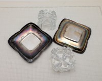 Старинные индивидуальные хрустальные солонки 2 шт. (B072)