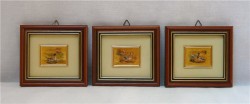 Литографии на золотой фольге "Птицы" 3 шт. (K386)
