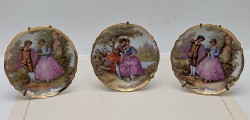 Limoges миниатюрные декоративные винтажные тарелочки 3 шт.  (B073)