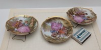 Limoges миниатюрные декоративные винтажные тарелочки 3 шт.  (B073)