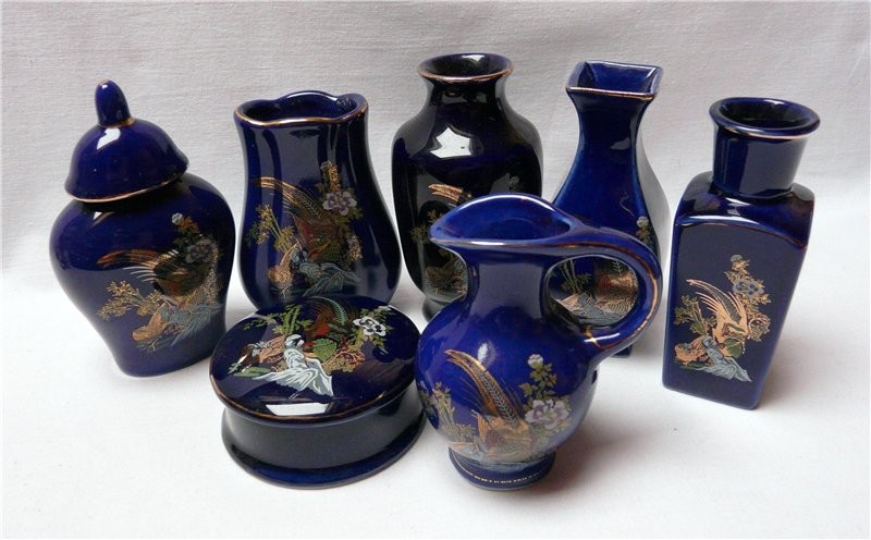 Комплект - мини: вазы 5 шт, кувшин, шкатулка (R178)
