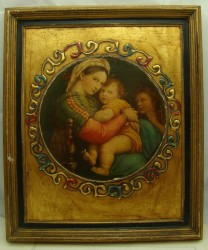 Картина принт винтажная Рафаэль Мадонна в кресле (Y225)