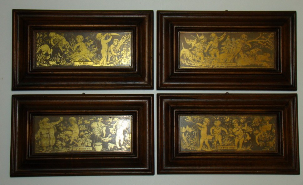 Настенные украшения с Путти Времена года 4 шт. (M693)