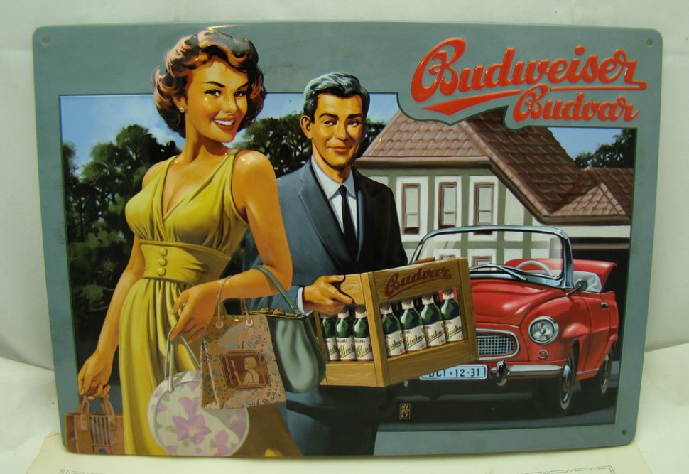 Табличка рельефная постер Budweiser Budvar (P452). 