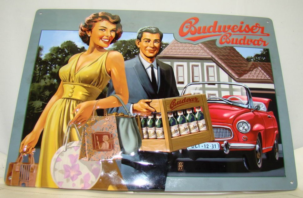 Табличка рельефная постер Budweiser Budvar (P452) .