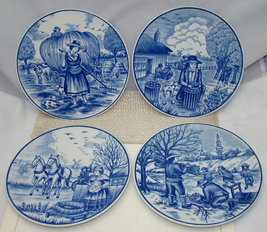 Delft тарелочки винтажные 4 сезона (M205)