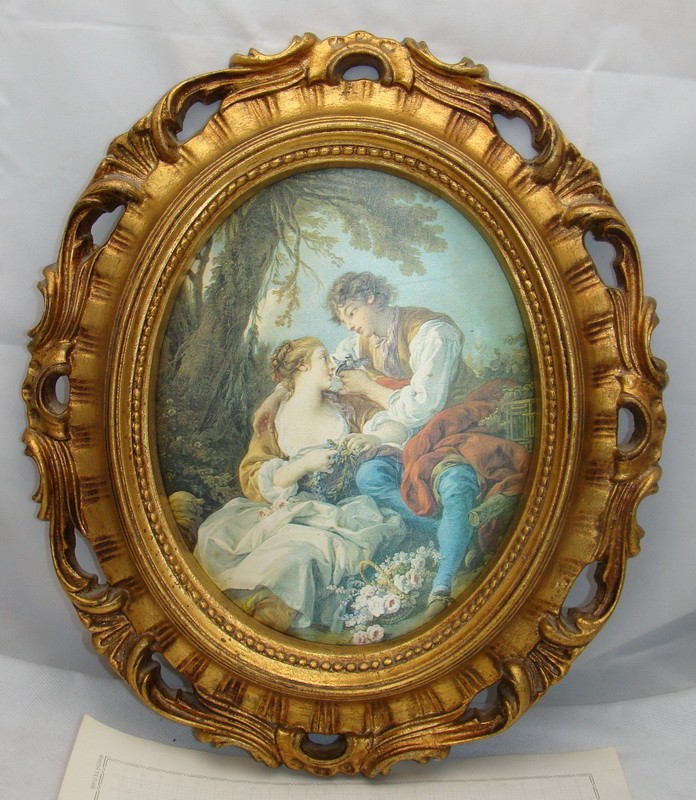 Картина репродукция на шёлке винтажная  (M595)