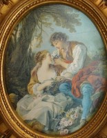 Картина репродукция на шёлке винтажная  (M595)