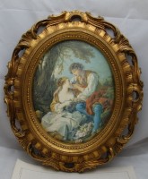 Картина репродукция на шёлке винтажная  (M595)