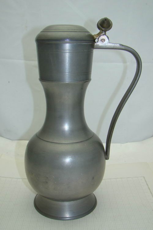 Кувшин с крышкой большой, оловянный (U984)