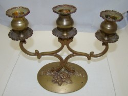 Канделябр подсвечник на три свечи Розы (Q692)