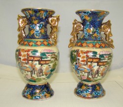 Вазы китайские винтажные в стиле Сацума 2 шт. (M110)