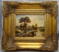 Картина винтажная в массивной рамке (M596)