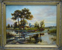 Картина винтажная в массивной рамке (M596)