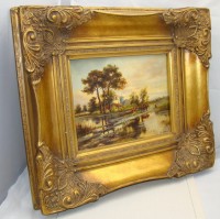 Картина винтажная в массивной рамке (M596)