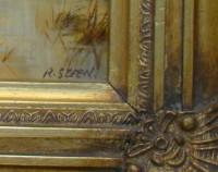 Картина винтажная в массивной рамке (M596)