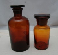 Флаконы штангласы аптечные старинные 2 шт. (Y660)