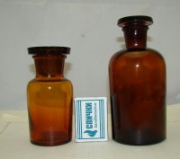 Флаконы штангласы аптечные старинные 2 шт. (Y660)