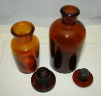 Флаконы штангласы аптечные старинные 2 шт. (Y660)