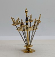 Toledo 6 винтажных шпажек для канапе с подставкой (A982)