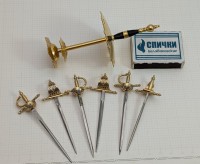 Toledo 6 винтажных шпажек для канапе с подставкой (A982)