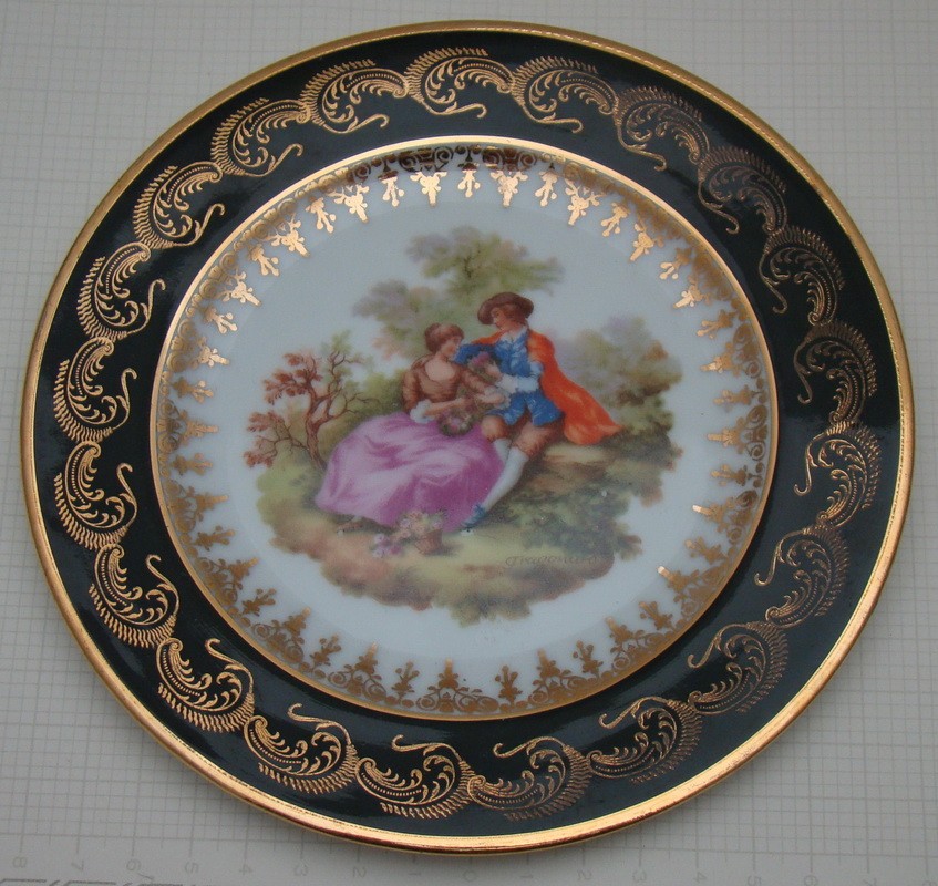 Limoges тарелочка декоративная Галантная сцена Фрагонара (M208)