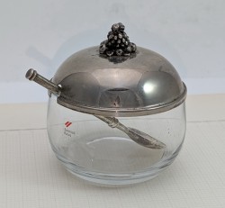 Bormioli Rocco винтажная сахарница с ложечкой (A983)