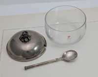 Bormioli Rocco винтажная сахарница с ложечкой (A983)