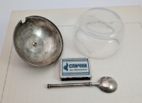 Bormioli Rocco винтажная сахарница с ложечкой (A983)