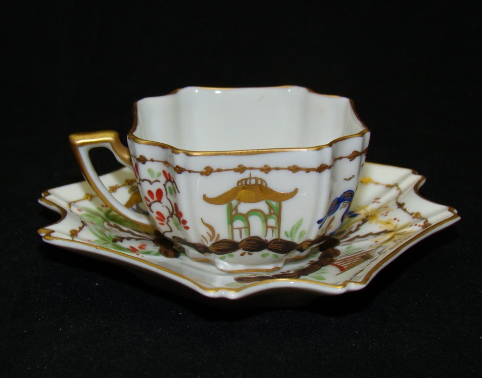 Limoges кофейная пара старинная (W732)