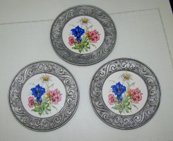 Блюдца настенные "Цветы" 3шт. (V799)