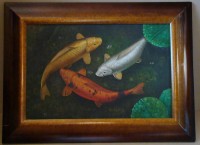 Картина старинная Рыбки (X177)