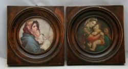 Плакетки старинные Мадонна 2 шт. (Y761)