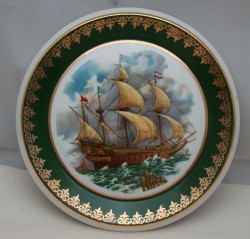 Royal Falcon Ware английская винтажная тарелочка Парусник (M114)
