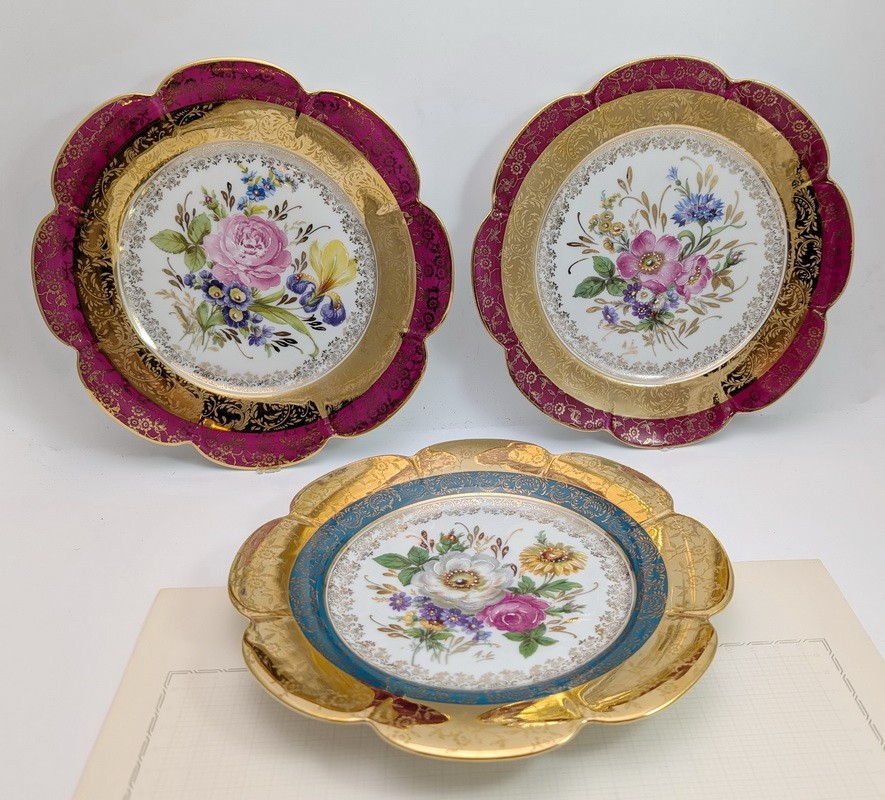 Limoges винтажные тарелки Цветы (A985)