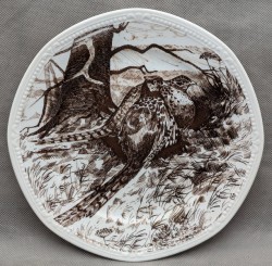Mitterteich винтажная декоративная тарелка Фазаны (B180)