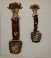 Винтажные альпийские колокольчики с подвесом на стену 2 шт. (A492)