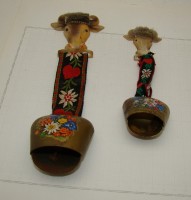 Винтажные альпийские колокольчики с подвесом на стену 2 шт. (A492)