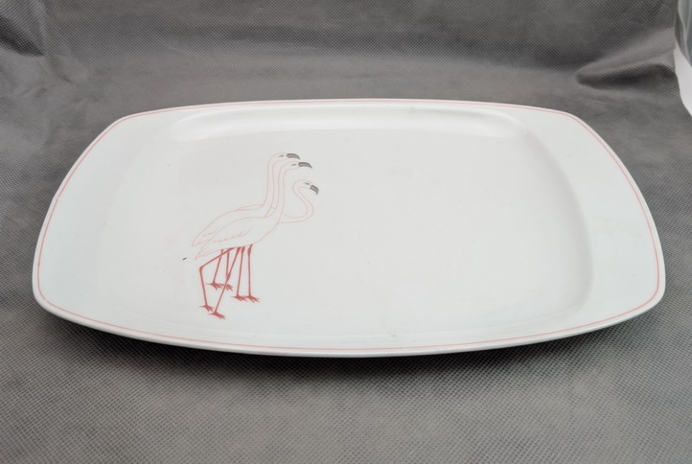 Блюдо дизайнерское винтажное Фламинго (A991)