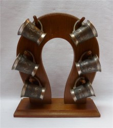 Стопки с ручками на подставке "Подкова" 6 шт. (J606)