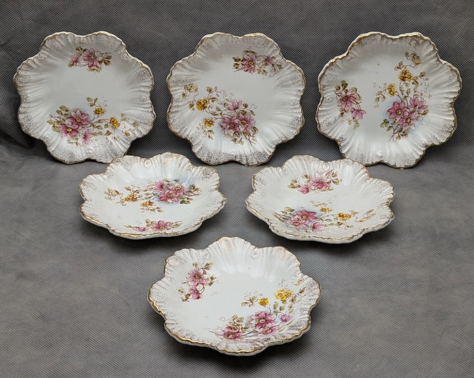 Ludwig Wessel 6 антикварных десертных тарелочек (B088)