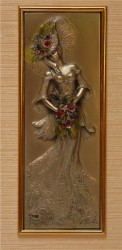 Плакетка "Дама с цветами" (S762)