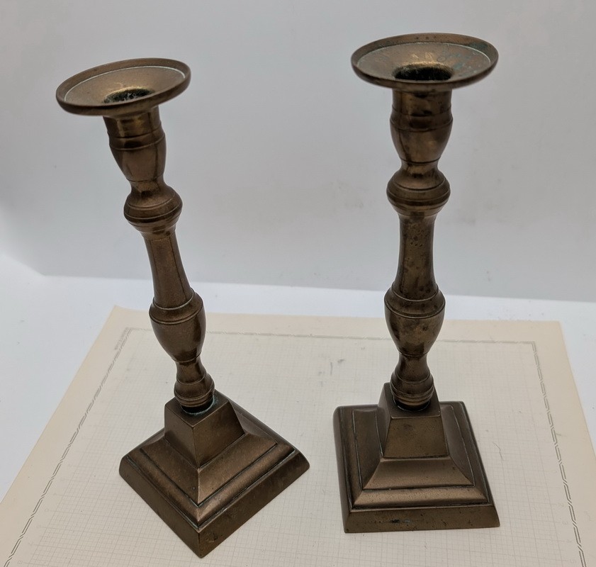 Подсвечники бронзовые старинные пара (A894)