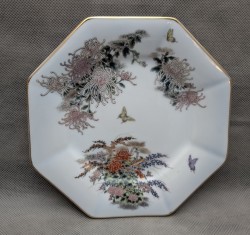 Японский фарфор тарелка винтажная Хризантемы (A994)