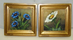 Картины Цветы маленькие винтажные 2 шт. (M124)