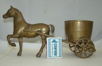 Фигурка винтажная лоточек-подставка Конь с повозкой (M318)