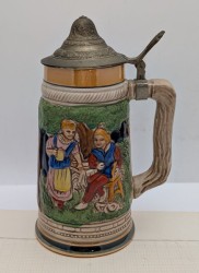 Кружка пивная винтажная с крышкой (B190)